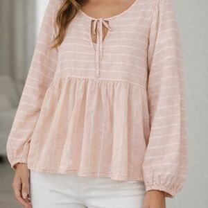 Lucky Brand Blush Striped Blouse